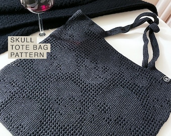 Skull crochet tote bag - Pattern