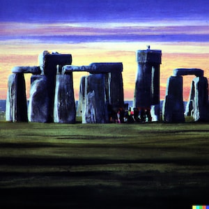 Oil Portrait of Stonehenge, Digital Art Print, AI Generated, Wall Art, Art Deco, Digital Download, Home Decor, AI Art