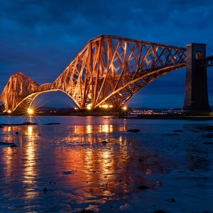 Scotland Print, Digital Download, Printable Wall Art, Forth Bridge over the Firth of Forth, Edinburgh