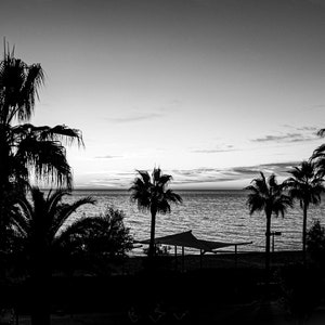 Sunset Fuengirola, Spain, Black & White photography, Travel, Exotic location, Spainish photography