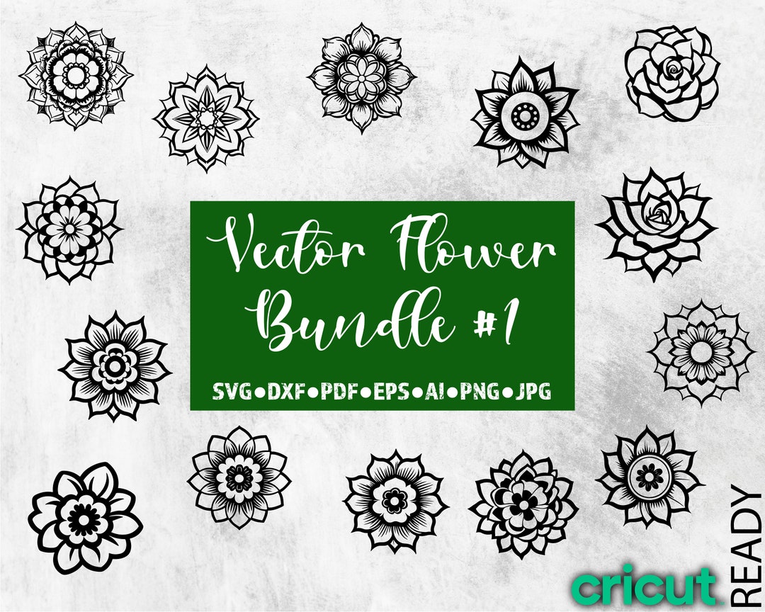 Flower Vector Bundle SVG Flowers Svg Decorations Svg Flower Cricut