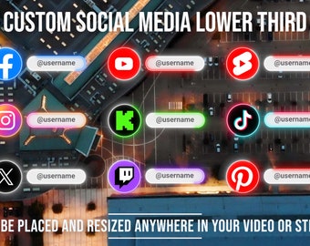 Custom Animated Social Media Notification Lower Third For YouTube TikTok Instagram Twitch Kick Facebook YouTube Shorts X