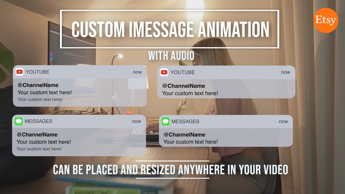 Custom Imessage Notification Animation: Social Media Video Overlay ...