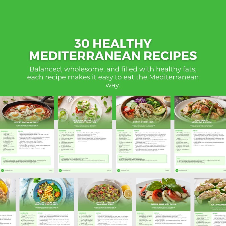 Mediterranean Diet Cookbook: Editable Canva Template, Health Coach PLR, Healthy Recipes, Nutrition image 6