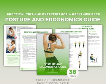 Posture and Ergonomics Guide: Canva Template for Health & Fitness