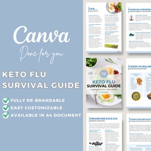 Keto Flu Survival Guide: Editable Canva Template for Nutritionists, Health Coaches & Keto Diet Support