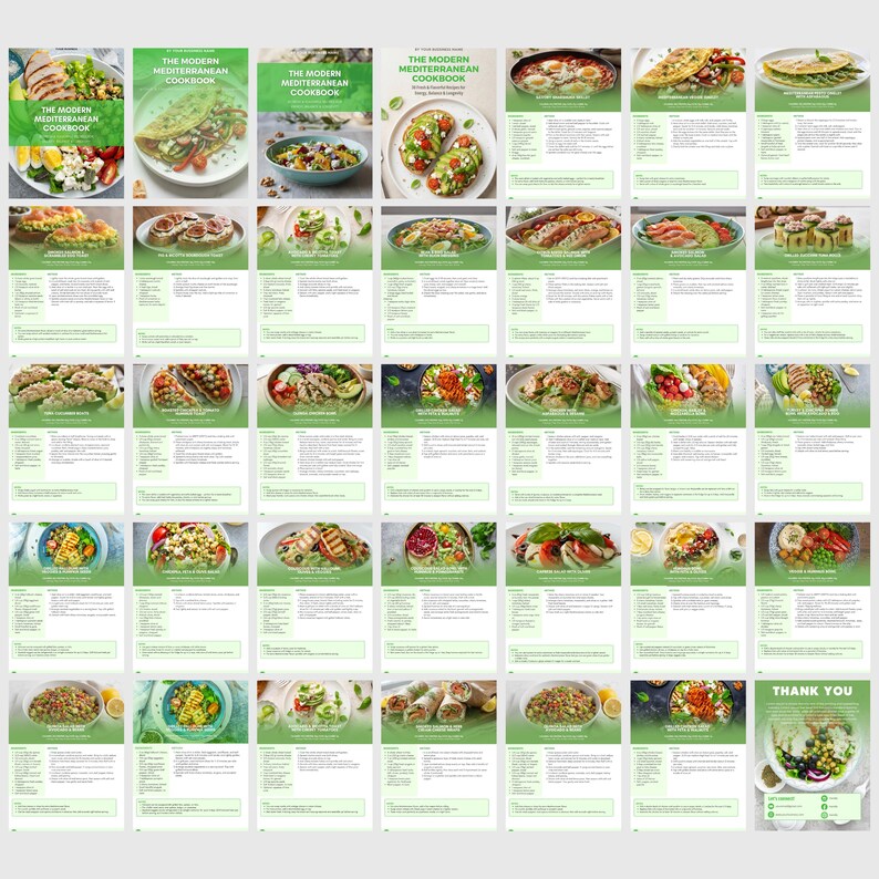 Mediterranean Diet Cookbook: Editable Canva Template, Health Coach PLR, Healthy Recipes, Nutrition image 2