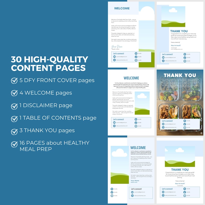 Meal Prep Guide | Editable Canva Template | Nutrition & Calorie Tracking | Instant Download, DFY PLR image 4