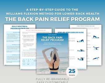 Back Pain Relief Program | Editable Canva Template | Health & Fitness Coaching | Instant Download, DFY PLR