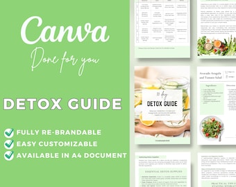 Editable Canva Template Detox Guide | 10 day Meal Planner | Cleanse | Holistic Nutrition | Tips | Healthy Recipes | Reset | Wellness | Diet