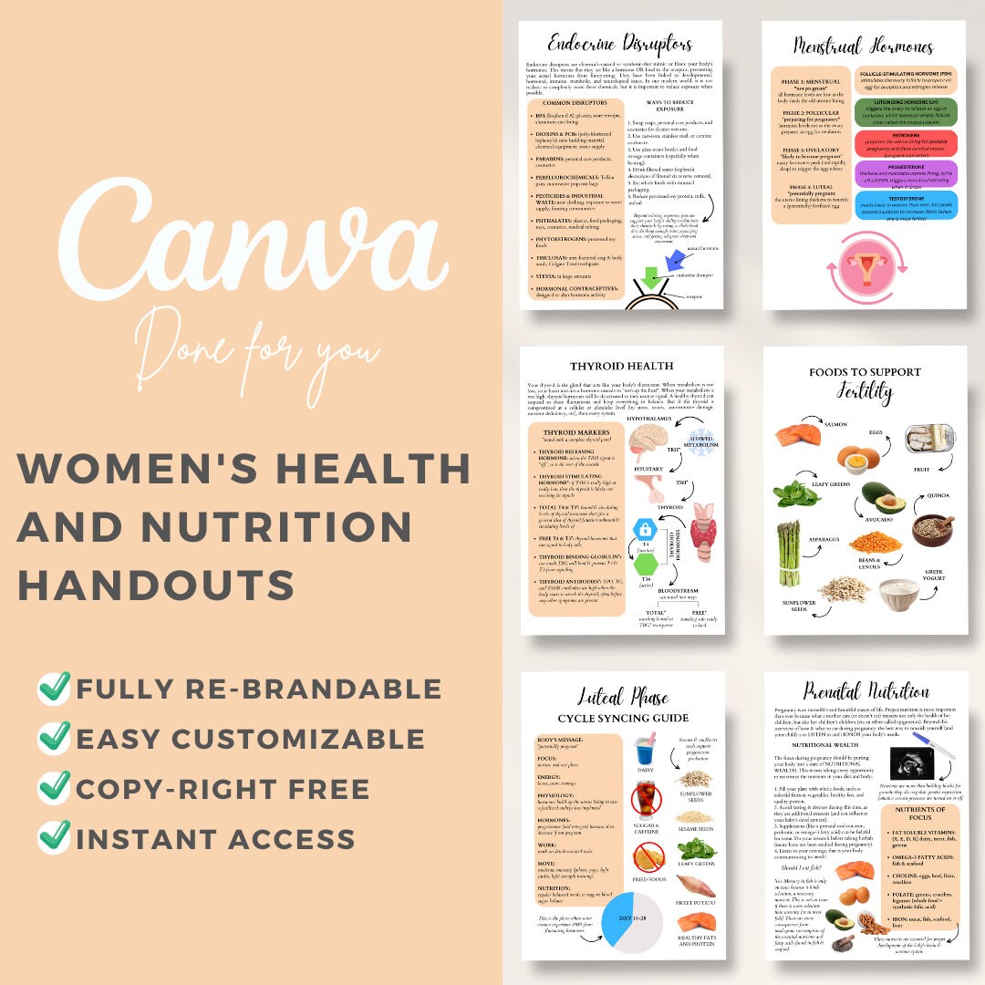 Editable Canva Handouts Balancing Your Hormones Empowering Etsy