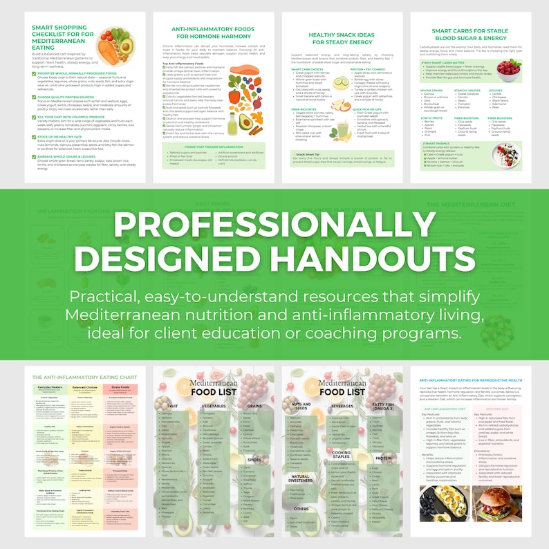 Paquete de dieta mediterránea / Plantilla editable de Canva, guía nutricional, plan de comidas, recetas saludables, coach de salud imagen 10