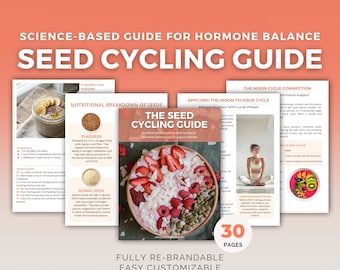 Guide Seed Cycling : modèle Canva modifiable, DPP du coach santé, équilibre hormonal, documents sur la nutrition