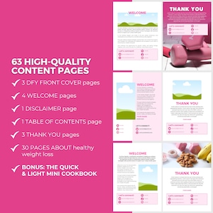 Weight Loss Guide Canva Template | Meal Planner, Workout Tracker, Health Coach PLR image 5