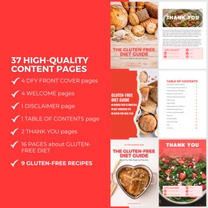 Gluten-Free Diet Guide: Editable Canva Template, Healthy Recipes, Meal Plan, Health Coach PLR image 5