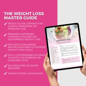 Weight Loss Guide Canva Template | Meal Planner, Workout Tracker, Health Coach PLR image 4