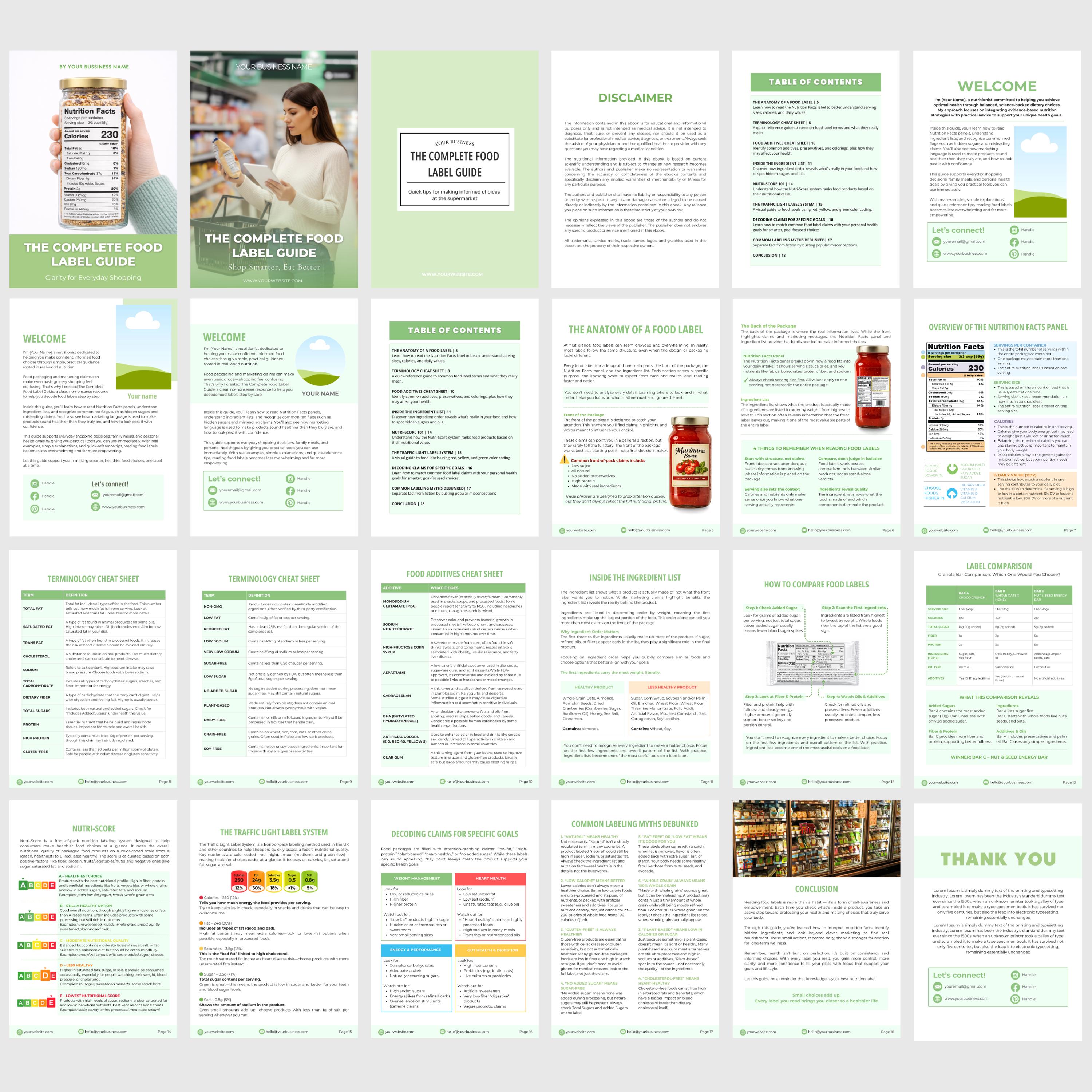 Produce Labels Guide Food Label Guide | Editable Canva Template, Health Coach PLR, Nutrition ...