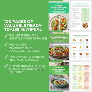 Paquete de dieta mediterránea / Plantilla editable de Canva, guía nutricional, plan de comidas, recetas saludables, coach de salud imagen 5