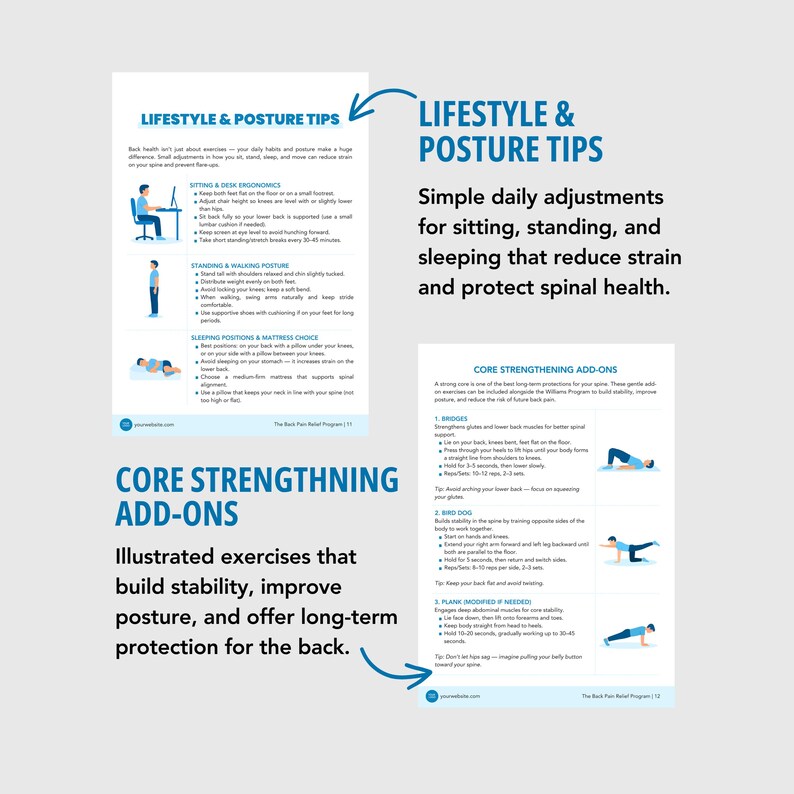 Back Pain Relief Program | Editable Canva Template | Health & Fitness Coaching | Instant Download, DFY PLR image 6