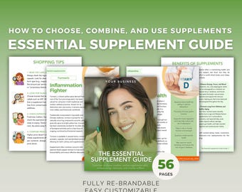 Essential Supplement Guide | Editable Canva Template | Vitamins & Minerals Education | Instant Download, DFY PLR