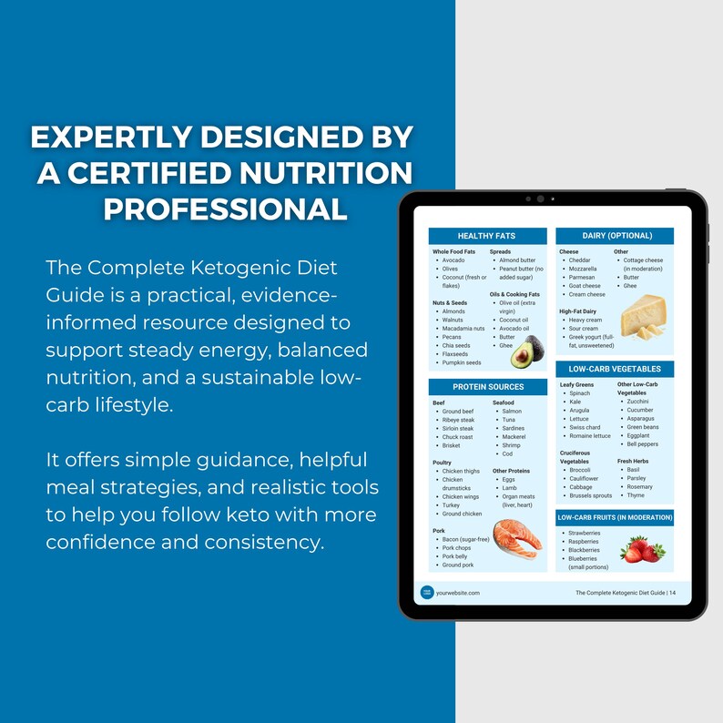 Complete Ketogenic Diet Guide Canva Template with 7 Day Meal Plan and Recipes image 3