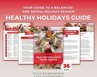Healthy Holidays Guide | Editable Canva Template | Wellness & Nutrition, Instant Download, DFY PLR