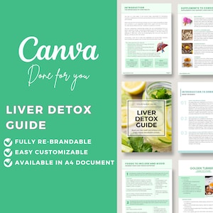 Bearbeitbares Canva Template Leber Detox Anleitung | Diät-Ernährung | Reinigen Essen Plan | Stoffwechsel-Reset | Abnehmen Wellness Gesundheit Coach Ebook