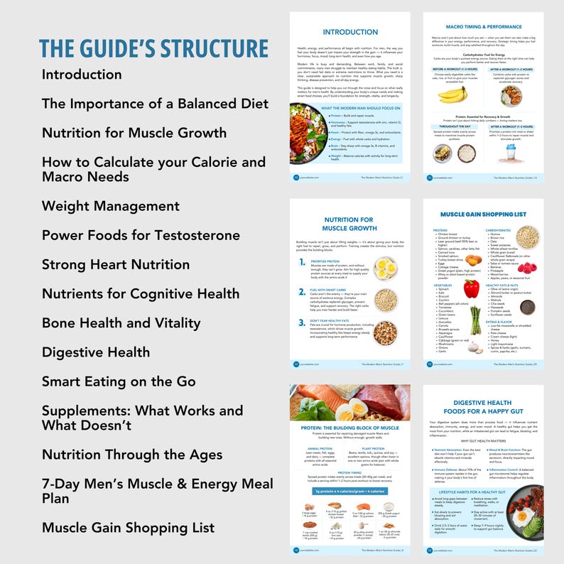 Men’s Health Nutrition Guide | Editable Canva Template | Fitness Coaching, Instant Download, DFY PLR image 4