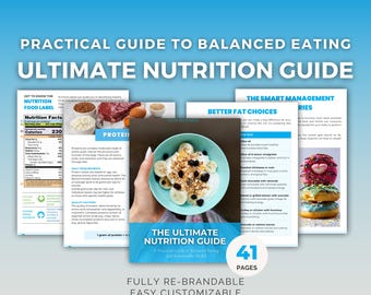 Nutrition Guide Canva Template with Balanced Meal Plan Health Coach PLR