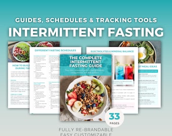 Intermittent Fasting Canva Template | Meal Timing, Nutrition Workbook, Health Coach PLR