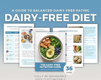 Dairy Free Diet Guide Canva Template with Anti Inflammatory Meal Plan PLR