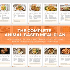 Animal-Based Diet Bundle | Editable Canva Template, 14 Day Meal Plan, Nutrition Guide PLR image 10