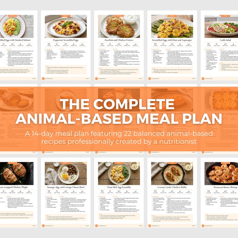 Animal-Based Diet Bundle | Editable Canva Template, 14 Day Meal Plan, Nutrition Guide PLR image 10