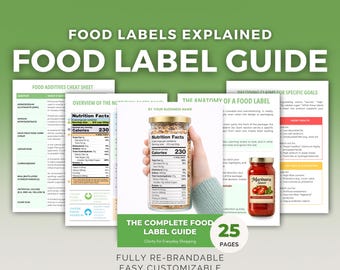 Food Label Guide | Editable Canva Template, Health Coach PLR, Nutrition Education, Printable Chart