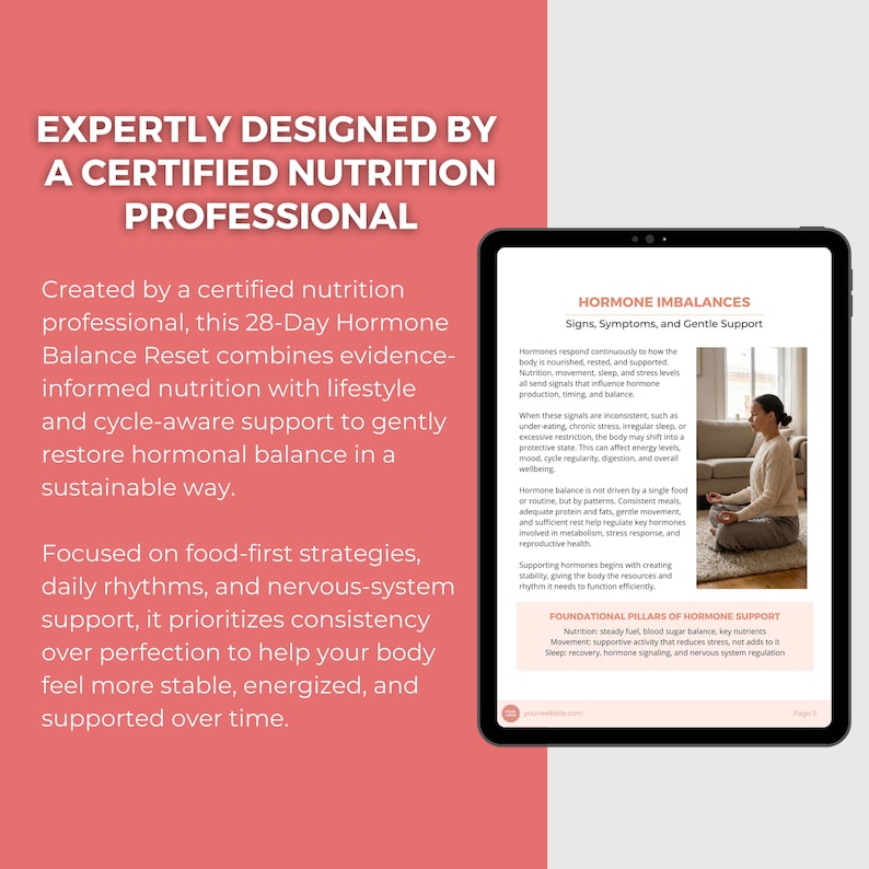 Hormone Balance Reset Guide Canva Template 28 Day Plan Health Coach PLR ...