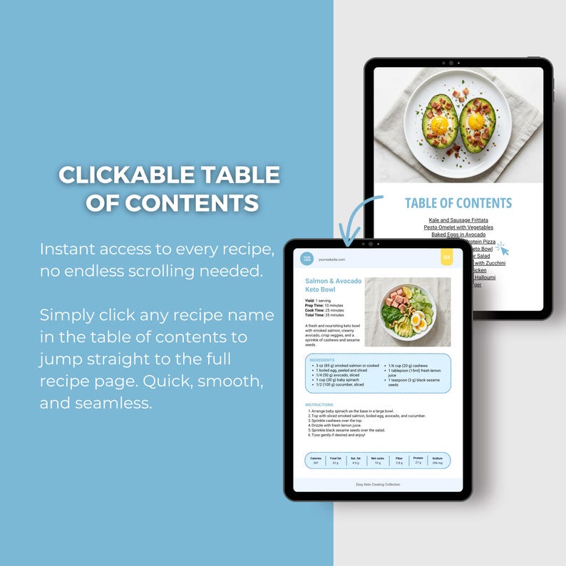 Keto Recipe Cookbook | Editable Canva Template, Nutrition Guide, Low-carb Diet, Health Coach PLR image 8