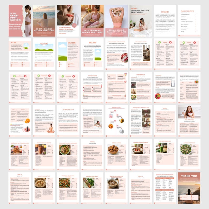 Hormone Balance Reset Guide Canva Template 28 Day Plan Health Coach PLR ...