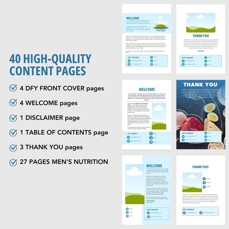 Men’s Health Nutrition Guide | Editable Canva Template | Fitness Coaching, Instant Download, DFY PLR image 3