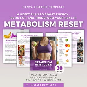Guide de réinitialisation du métabolisme Modèle Canva pour le plan nutritionnel DPP du coach de santé