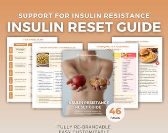 Insulin Resistance Reset Guide Canva Template with 7 Day Meal Plan PLR