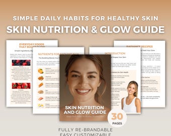Radiant Skin Nutrition Guide Canva Template | Beauty Wellness, Health Coach PLR