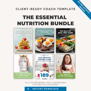 Nutrition Bundle: Editable Canva Template for Health Coaches, Macros and Calories, Vitamins, Meal Prep