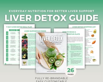 Liver Detox Guide | Editable Canva Template | Nutrition Ebook | Health Coach Tool | Digital Download PLR