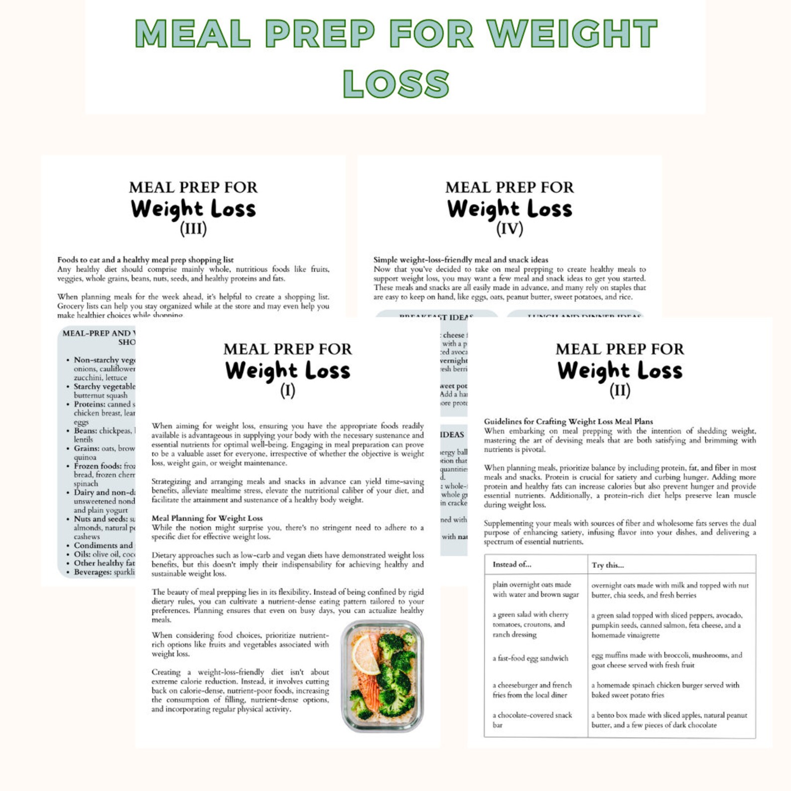 100 Editable Canva Weight Loss Handouts Templates Nutrition Etsy UK