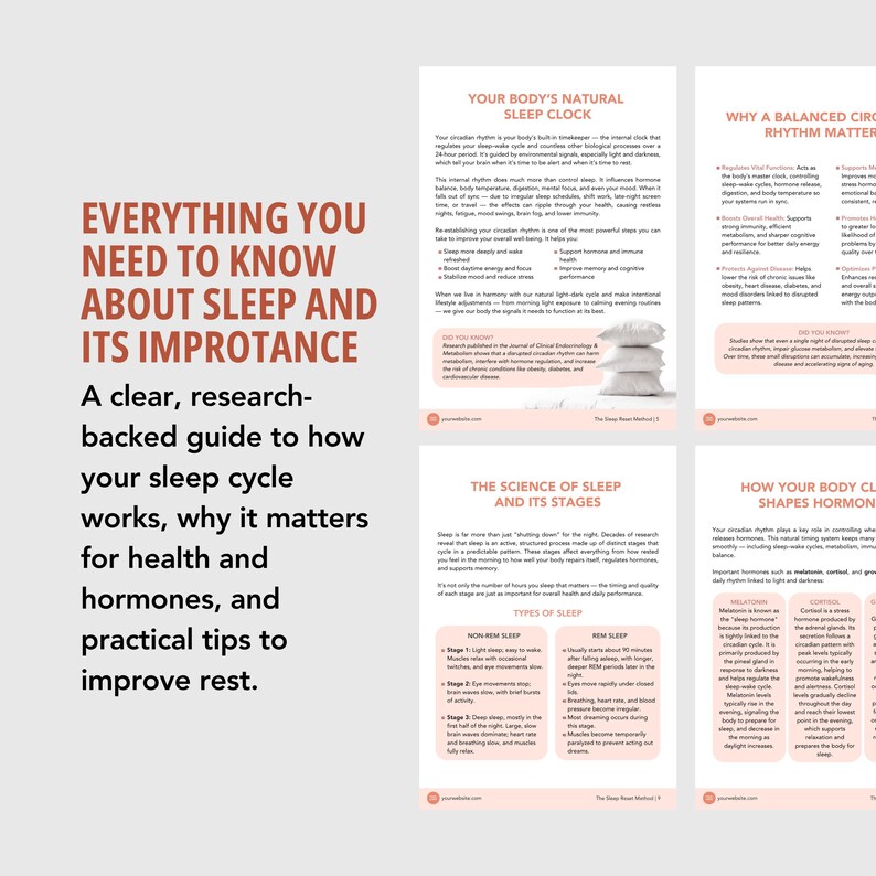 Sleep Reset Method Guide: Editable Canva Template for Nutritionists ...