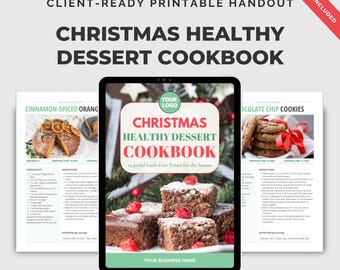 Christmas Dessert Cookbook Canva Template | No-Added-Sugar Recipes | Wellness Coach PLR