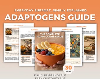Complete Adaptogens Guide: Editable Canva Template, Holistic Nutrition, Health Coach PLR