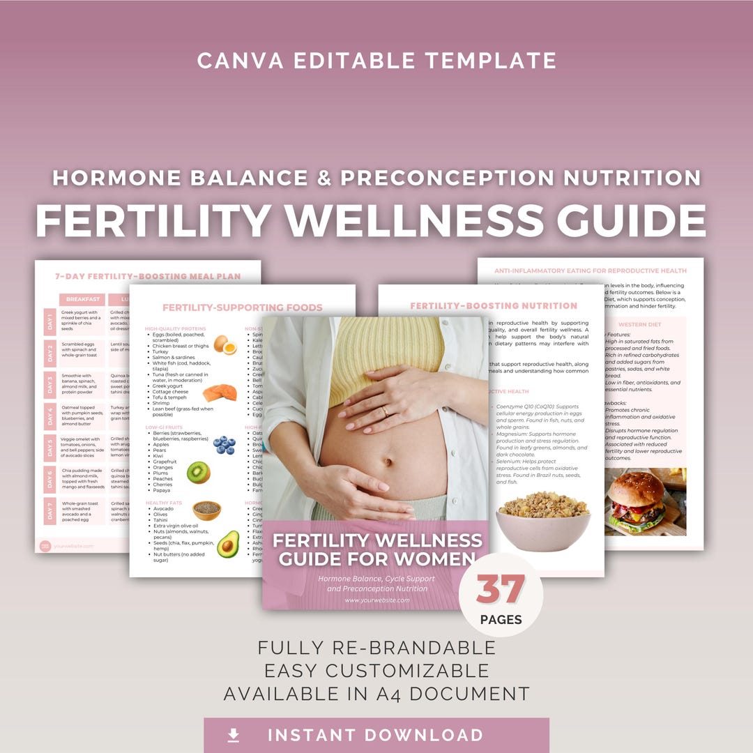 Fertility Wellness Guide – Hormone Balance & Nutrition Canva Template ...