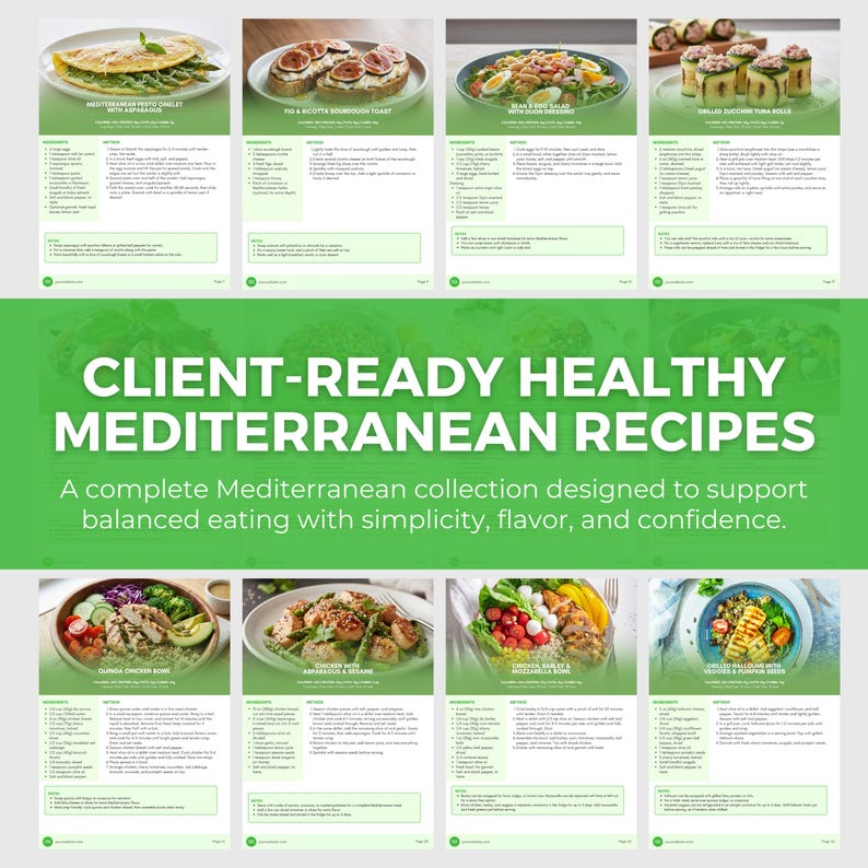 Mediterranean Diet Cookbook: Editable Canva Template, Health Coach PLR, Healthy Recipes, Nutrition image 11