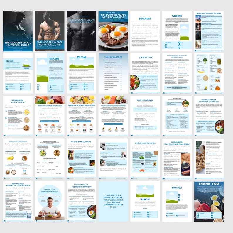 Men’s Health Nutrition Guide | Editable Canva Template | Fitness Coaching, Instant Download, DFY PLR image 2